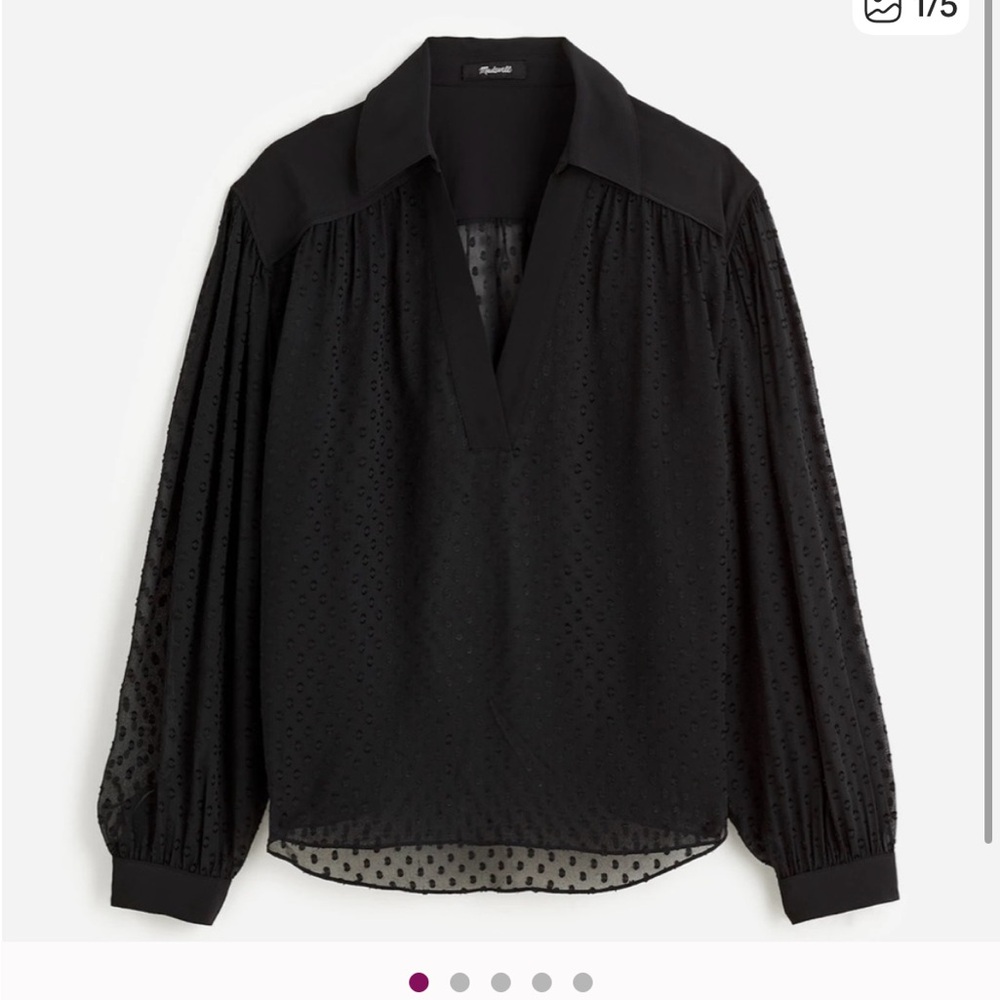 Madewell Black Sheer Women's Top